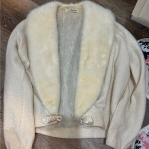 Pallay Cream Fur Collar Cardigan